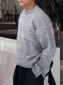 DAZY Multi-Color Textured Jacquard Knit Sweater For Men, Autumn - Multicolor - View 2