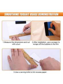 Car Film Squeegee Set - Flocked Foam Applicator Kit For Window Tint/Color Wrap Installation Tools