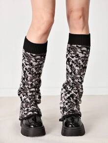 ROMWE Kawaii 1 Pair Gothic Style Camouflage Wide Leg Leg Warmers - Multicolor - View 2