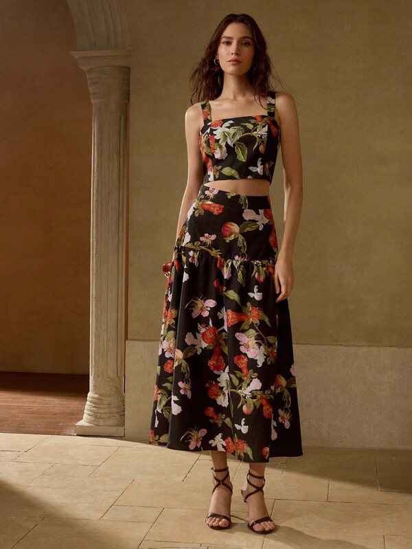 MOTF PREMIUM Crop tanktop met bloemenprint