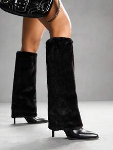 CUCCOO SZL Cuccoo Pointed Toe High Shaft Slim Heel Over-The-Knee Boots, Sexy Lady Rider Boots For Women - Black - View 2