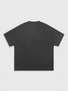 ROMWE Street Life Women's Casual Fashion Street Personalized & Letter Print Short Sleeve T-Shirt, Summer - Grey - View 2