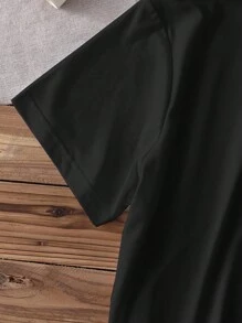 SHEIN EZwear 女士字母印花圆领短袖休闲 T 恤