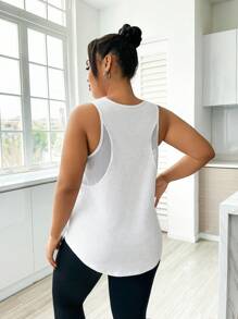 Easithlete Women's Plus Size Sleeveless Round Neck Sports Tanks With Mesh Details Workout Tops Women 3 Packs Tops Sleeveless Workout Tops Tank Tops Women Plus Workout Tops