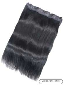 1 件直发夹式接发天然黑色处女真人发顶发片夹式接发纬纱接发夹式接发 - Natural Black - 查看 4