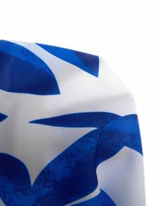 Elenzga Bộ đồ liền thân ống rộng không tay in họa tiết cây cảnh cỡ lớn dành cho nữ - Nhiều màu - Xem 3