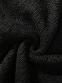 Manfinity EZcore Men's Solid Color V-Neck Long Sleeve Single-Breasted Black Cardigan , Fall Winter