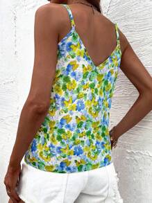 SHEIN LUNE Women's Loose Vacation Butterfly Print Camisole - Multicolor - View 2