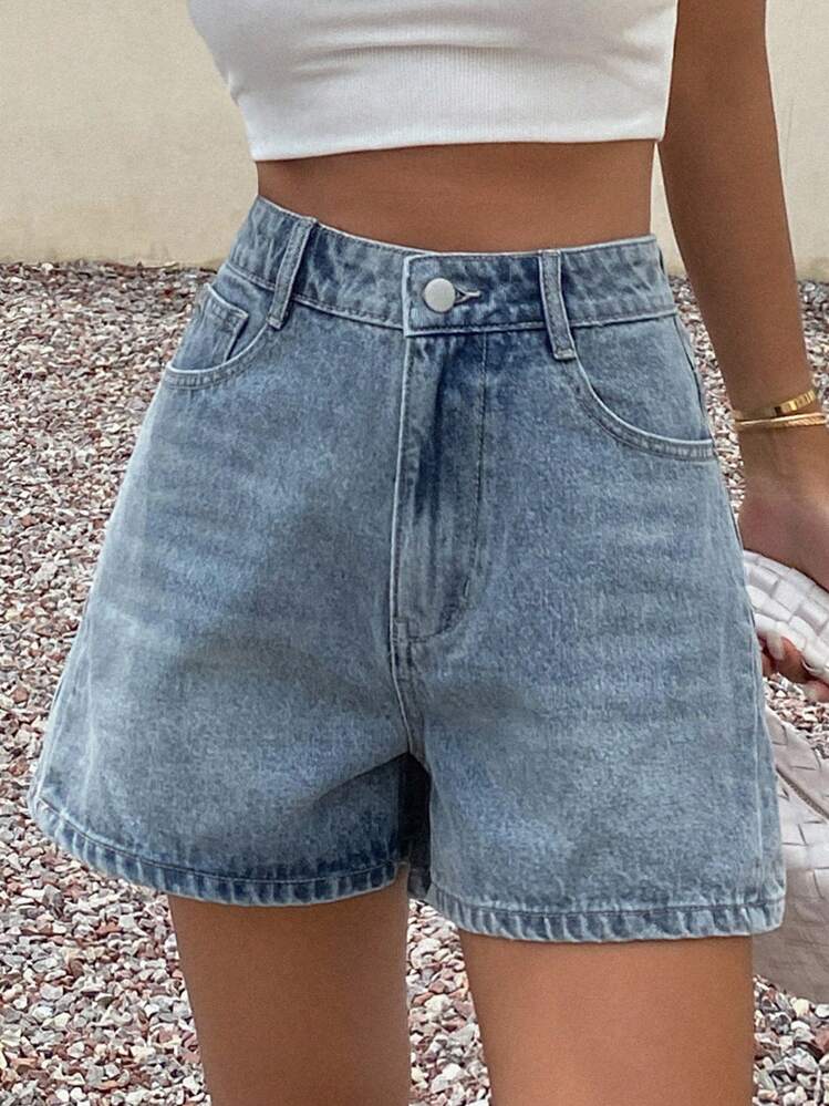 Livesso Women's Casual High Waist Loose Denim Shorts, Suitable For Commuting And Daily Wear, Summer Jorts - Blue - View 5