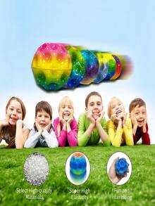 Zazumi 1PC 2.6Inch Moonstone Bouncy Ball Crystal Clear Pattern Stress Relief Office Desk Toy Party Favor Novelty Collectible Christmas Stocking Stuffer Birthday Gift