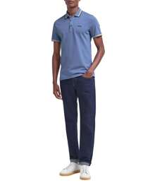 Hugo Boss Camisa polo de manga corta y casual a rayas para hombre - 496 Azul Abierto - Ver 3