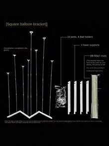 SHEIN 1 套可变形气球架 - 可调节桌面中心装饰架，适用于婚礼、万圣节、圣诞节、新年、春节、生日派对装饰，易于组装和可重复使用的设计、圣诞节 - 彩色 - 查看 9