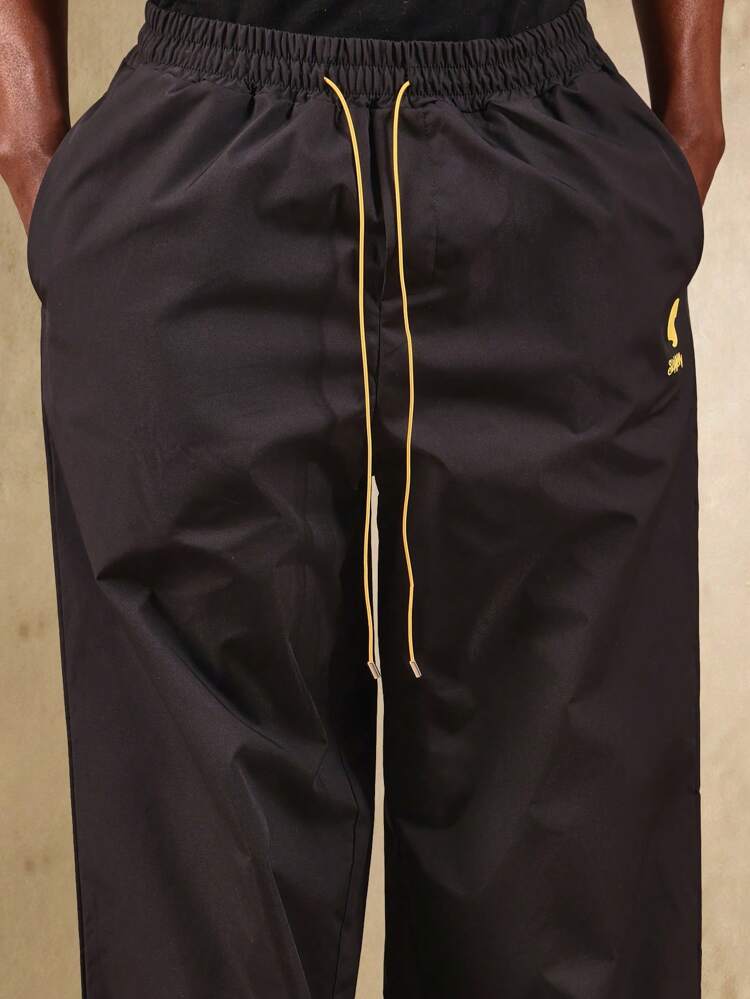 Wide Leg Track Pants With Drawstring Waist