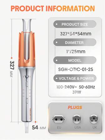 SHEGLAM HAIR It-Curl One-Touch Instant Curler Automatic Curling Iron,Auto Hair Curler,25mm Automatic Hair Curler With 3 Temperatures,Fast Heating & 2-Way Rotation,Automatic Shut-Off,Anti-Scald & Anti-Tangle Rotating Curling Wand,Touch Instant Curler For Hair Styling Graduation Birthday Holiday Summer Fall Autumn Y2K Fancy Fashion Women Makeup Cosmetic Party Beach Travel Camping Outdoors School Campus Festivals Decor Gift Present Rose Girl Best Color Charm Vibe Pink Christmas New Year Thanksgiving Day Valentine's Day