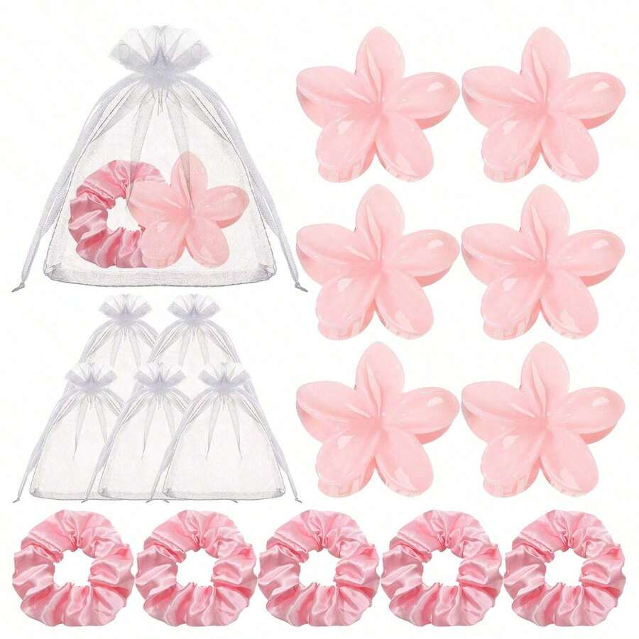 Set de 3/15 piezas de regalos para despedida de soltera, regalos de propuesta para damas de honor, que incluye pinzas para el cabello con flores, diademas de satén, bolsas de organza, adecuado para bodas, propuestas, cumpleaños, despedidas de soltera y regalos de aniversario - Multicolor - Ver 1