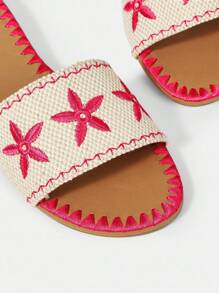 Styleloop Giày sandal đế bằng cho nữ, họa tiết dệt, phong cách Bohemian, thích hợp cho kỳ nghỉ, Halloween, Giáng sinh, tiệc tùng - trái cam - Xem 10