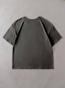 INAWLY Solva Plus Size Summer Casual People & Letter Print T-Shirt