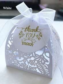 25 piezas/paquete Caja de caramelos de rosa con etiqueta de agradecimiento, caja de empaque de chocolate cortada con láser, ideal para boda, Día de San Valentín, cumpleaños, fiesta, decoración de regalo, Navidad, decoraciones, suministros