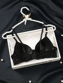 1 Áo ngực không dây ren chắp vá gợi cảm lãng mạn cho phụ nữ ngực nhỏ - Nhiều màu - Xem 2