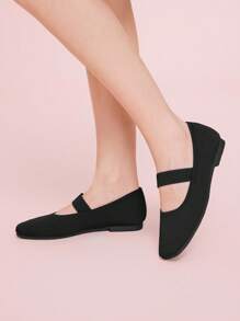 CUCCOO DOLLMOD Mocassins plats à boucle pour femmes, noir