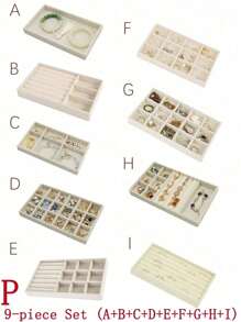 Jewelry Tray Organizer, Jewelry Necklace Earring Ring Display Storage Box, Stackable Jewelry Holder Case Makeup Cosmetic Organizer For Earrings Necklace Rings Bracelets Pendants Pearl