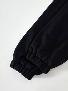 Tween Boys' Casual Street Style 3D Pocket Fleece Hoodie Jacket, Suitable For School And Outings Fall Winter - Black - View 6