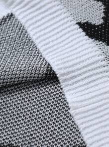 PAVTROS 男士时尚休闲撞色圆领短袖针织上衣 - 黑與白 - 查看 5