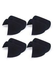 2/4 pares de hombreras negras con forro, almohadillas de espuma para coser en sacos, chaquetas, ropa, decoración de hombro en ángulo recto, talla grande tridimensional