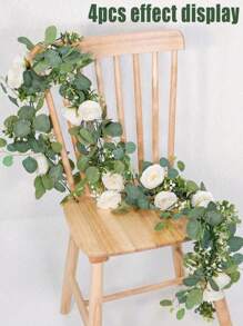 1/2pcs, 70in/5.9ft Artificial Eucalyptus Wreath, Plastic Eucalyptus Leaves Garland, For Spring DIY Front Door Wreath, Room Decor, Office Party Decor, Holiday Home Decoration Valentine DAY, Valentines Wedding, Birthday - Green - View 11