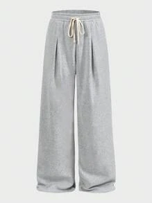 EASEVO Plus Size Men's Long Gray Knit Casual Sweatpants - Grey - View 3