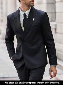 Manfinity Bizformal Men's Casual Business Suit Set Is Made From High-Quality, Lightweight, And Breathable Fabric, Offering A Structured Yet Stylish Look. Combining Modern Minimalism With Classic Business Elements, It Conveys Refined Sophistication. The Slim Fit And Tailored Cut Flatter All Body Types And Ages. Classic Versatile Colors Pair Well With Shirts, T-Shirts, Leather Or Casual Shoes, Making It Suitable For The Office, Trips, Gatherings, Commuting, Or Travel. Simple Yet Elegant, Wrinkle-Resistant, And Easy To Care For-Ideal For Photos And Street Style. Comfortable And Skin-Friendly For Spring, Summer, And Autumn. A Practical And Tasteful Gift.Men's Casual Gentleman Suit Set, A Single Piece Can Easily Handle Commuting, Maintain Gentleman Style, Simple Design, Comfortable Wear