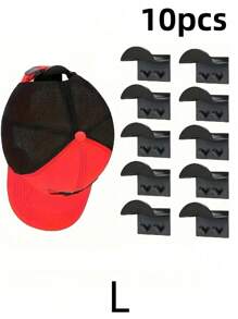 5/8/10pcs Baseball Cap Hooks, Simple Headphone Necklace Storage Hooks Without Traces Home Bathroom Decor Bathroom Organizer Summer - Black - View 12