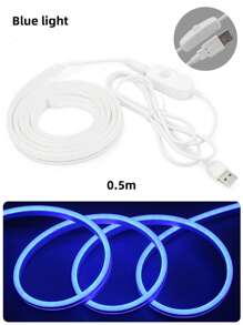 1 Roll Of 0.5/1/2/3/5m USB 5V Flexible Neon Light Strip, Solid Color Button Switch LED Strip Light, Suitable For Bedroom, Living Room, Bathroom, Party And Outdoor DIY Decoration - USB - View 14