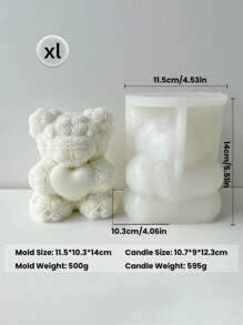 1 件心形玫瑰熊蜡烛硅胶模具 - DIY 情人节手工香薰熊工艺品，适用于家居装饰、婚礼装饰和派对礼品 - 浪漫礼物和庆祝活动的完美选择 - 白色 - 查看 21