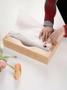 1 Pc, 2-In-1, 3-In-1 Bamboo Storage Bag Organizer For Keeping Food Fresh, Kitchen Drawer Organizer, Plastic Wrap And Foil Cutter, Drawer,Countertop Or Wall Mount Kitchen Organizer