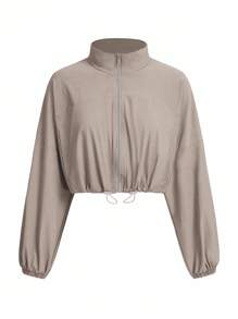 Innovista Jachetă sport lejeră pentru femeie, croială scurtă, cu fermoar, pentru antrenament, haine de fitness, pentru alergare, zilnic, sport, la birou, la curte, brunch, la sală, costum de exerciții supradimensionat, pentru motociclist, ușoară, HIIT, antrenament, confort, mișcare, ciclism, exerciții în aer liber, casual