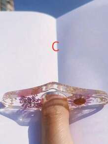 1 件树脂环氧压花书签，创意阅读配件，书立，拇指书支架，书架返校 - 多色 - 查看 15