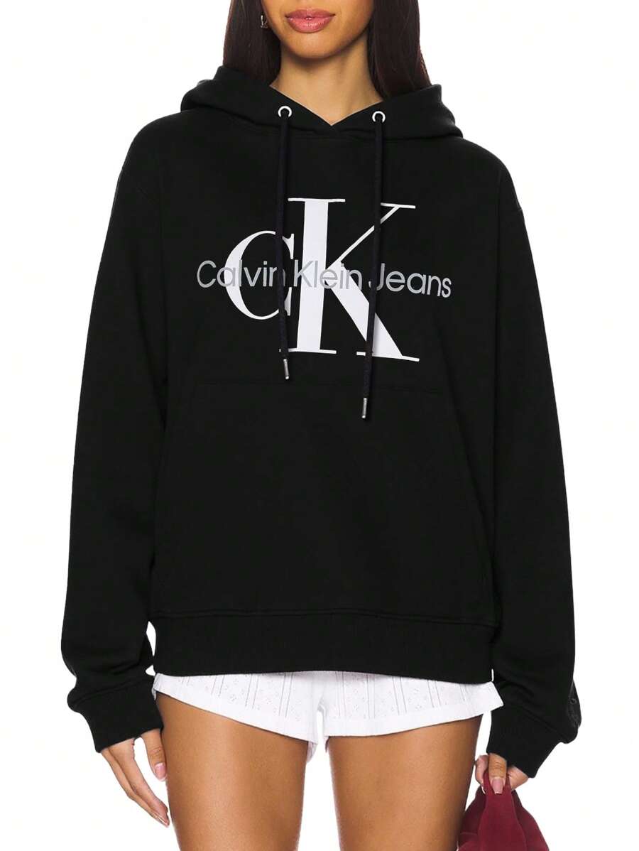 Calvin Klein CORE MONOLOGO HOODIE - 黑色 - 查看 1