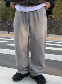 DAZY 男士保暖内衬字母刺绣运动裤，秋冬男士慢跑裤