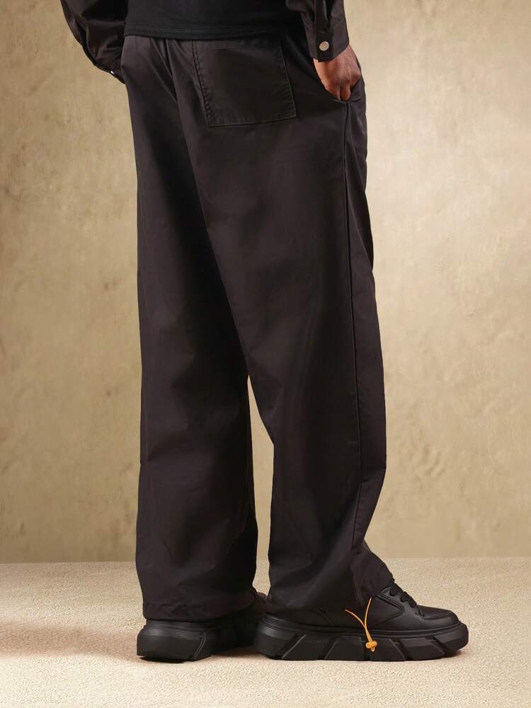 Wide Leg Track Pants With Drawstring Waist