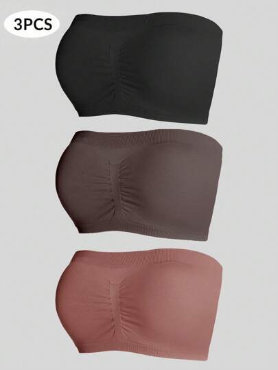 SHEIN Set de 3 piezas: Sujetador sin costuras elegante de talla grande y sujetador sin aros