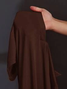 Slaydiva 女士大码休闲百搭夏季日常简约休闲修身高弹力Polo领短袖连衣裙棕色长款连衣裙巧克力棕色连衣裙棕色连衣裙长款棕色连衣裙棕色紧身连衣裙 - 棕色 - 查看 12