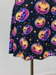 Sweetra 加大码彩色骷髅十字架性感无袖连衣裙 - 彩色 - 查看 7