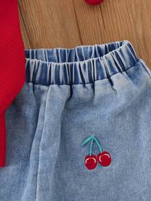 2pcs Baby Girls' Casual Red Long Sleeve Top And Denim Pants Set Cherry Baby Outfit Baby Girl Outfit Toddler Girl Outfit Cherry Jeans Outfit Baby Jeans Set Baby Girl Outfit Set Toddler Girl Clothes Baby Girl Jeans Outfit Baby Girl Clothes Baby Jeans Outfit Red Baby Outfit Fall Winter - Red - View 7