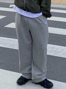 DAZY 男士保暖内衬字母刺绣运动裤，秋冬男士慢跑裤