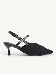 CUCCOO CHICEST Sandalias de tacón de aguja con flecos y correas cruzadas, elegantes y versátiles para uso diario, fiesta, trabajo o Halloween, de tela negra y tacón de gatito, de estilo gótico y moda - Negro - Ver 7