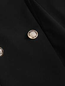 Sweetra 女式黑色二合一喇叭裙，春夏 - 黑與白 - 查看 5