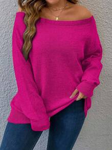 EURMUSE Plus Solid Sweter z odkrytymi ramionami Sweter z odkrytymi ramionami Sweter z odkrytymi ramionami Sweter z odkrytymi ramionami