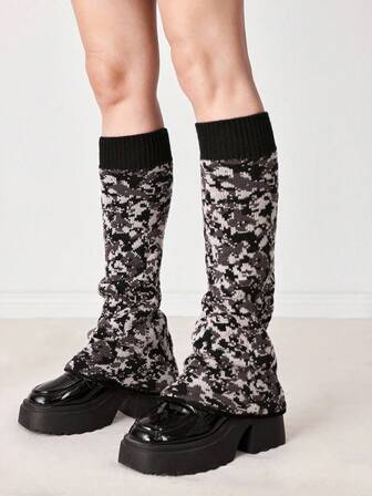 Kawaii 1 Pair Gothic Style Camouflage Wide Leg Leg Warmers