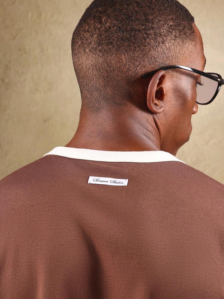 Ringer T Shirt With Statement Print Design